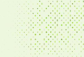 Light green vector pattern with symbol of cards.