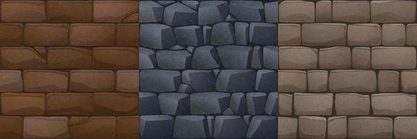 Textures of stone bricks walls vector