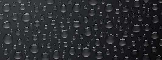 textura de gotas de agua sobre fondo negro vector