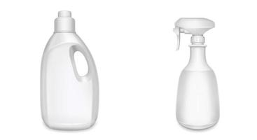 Plastic bottles for household chemicals, detergent vector