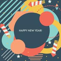 Colorful New Year Greeting Card vector