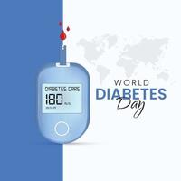 publicación en redes sociales del día mundial de la diabetes vector