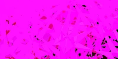 Dark purple, pink vector background with triangles.