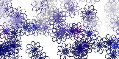 textura de doodle de vector púrpura claro con flores.