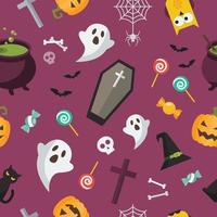 Halloween elements seamless pattern vector
