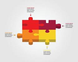 jigsaw graph chart template for infographic for presentation for 4 element vector