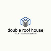 Simple and unique shape line double roof house homes with 3D image graphic icon logo design abstract concept vector stock. Can be used as symbol related to property or living