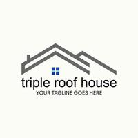 Simple and unique shape line three or triple roof house homes image graphic icon logo design abstract concept vector stock. Can be used as symbol related to property or living