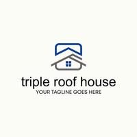 Simple and unique shape line five or four fold roof house homes image graphic icon logo design abstract concept vector stock. Can be used as symbol related to property or living