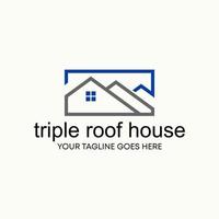 Simple and unique shape line three or triple roof house homes image graphic icon logo design abstract concept vector stock. Can be used as symbol related to property or living