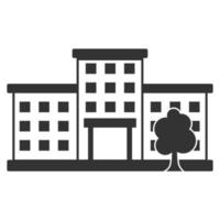 Black and white icon building vector