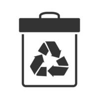 Black and white icon recycle can vector