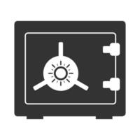 Black and white icon safe box vector
