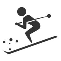 Black and white icon ski vector