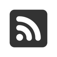 icono blanco y negro rss feed vector