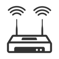 Black and white icon router internet vector