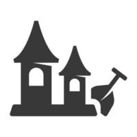 Black and white icon sand castle vector