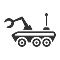 Black and white icon space rover vector