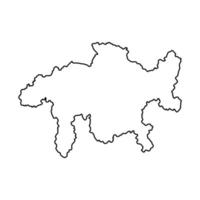Grisons map, Cantons of Switzerland. Vector illustration.