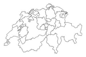 mapa de suiza con cantones. ilustración vectorial vector