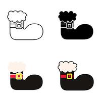 Set of Elf shoes in flat style isolated vector