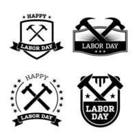 Set of happy Labor Day banner isolated vector