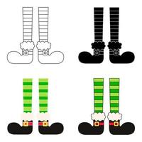Set of Elf feet in flat style isolated vector