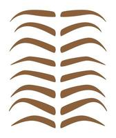 Set of Eyebrow shapes in flat style isolated vector
