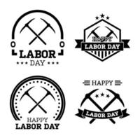 Set of happy Labor Day banner isolated vector