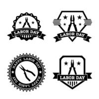 Set of happy Labor Day banner isolated vector