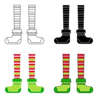 Set of Elf feet in flat style isolated vector