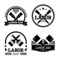 Set of happy Labor Day banner isolated vector