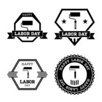 Set of happy Labor Day banner isolated vector