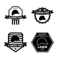 Set of happy Labor Day banner isolated vector