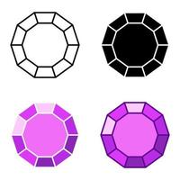 Set of gems in flat style isolated vector