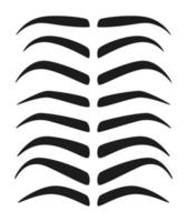 Set of Eyebrow shapes in flat style isolated vector