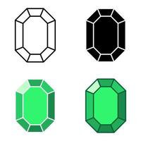 conjunto de gemas en estilo plano aislado vector