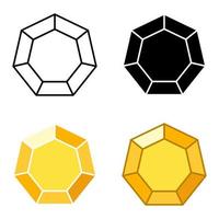 Set of gems in flat style isolated vector