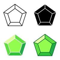 Set of gems in flat style isolated vector