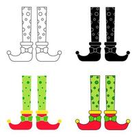 Set of Elf feet in flat style isolated vector