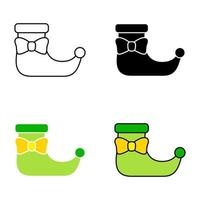 Set of Elf shoes in flat style isolated vector