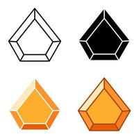 Set of gems in flat style isolated vector