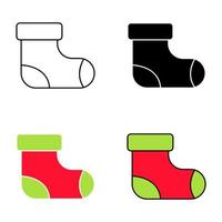 Set of Elf shoes in flat style isolated vector