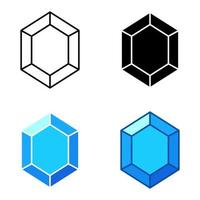 Set of gems in flat style isolated vector