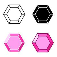 Set of gems in flat style isolated vector