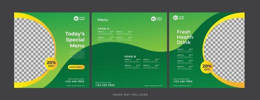 food and drink banner for social media template vector