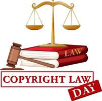 diseño de banner del día de la ley de derechos de autor vector