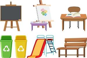 School objects anf elements set vector