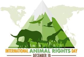diseño de banner del día internacional de los derechos de los animales vector