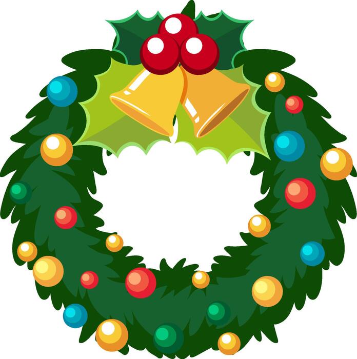 Cartoon Christmas Wreath Vector Art, Icons, and Graphics for Free Download